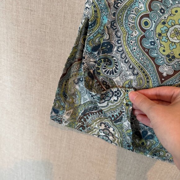 Athleta Silk Blend Swim Cover Up XXS Paisley Boho Print Lightweight Beach Dress - Picture 5 of 10